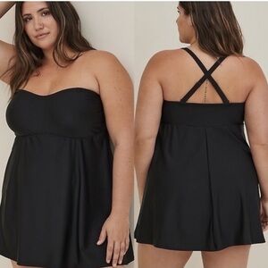 Torrid Black One Piece Swim Dress